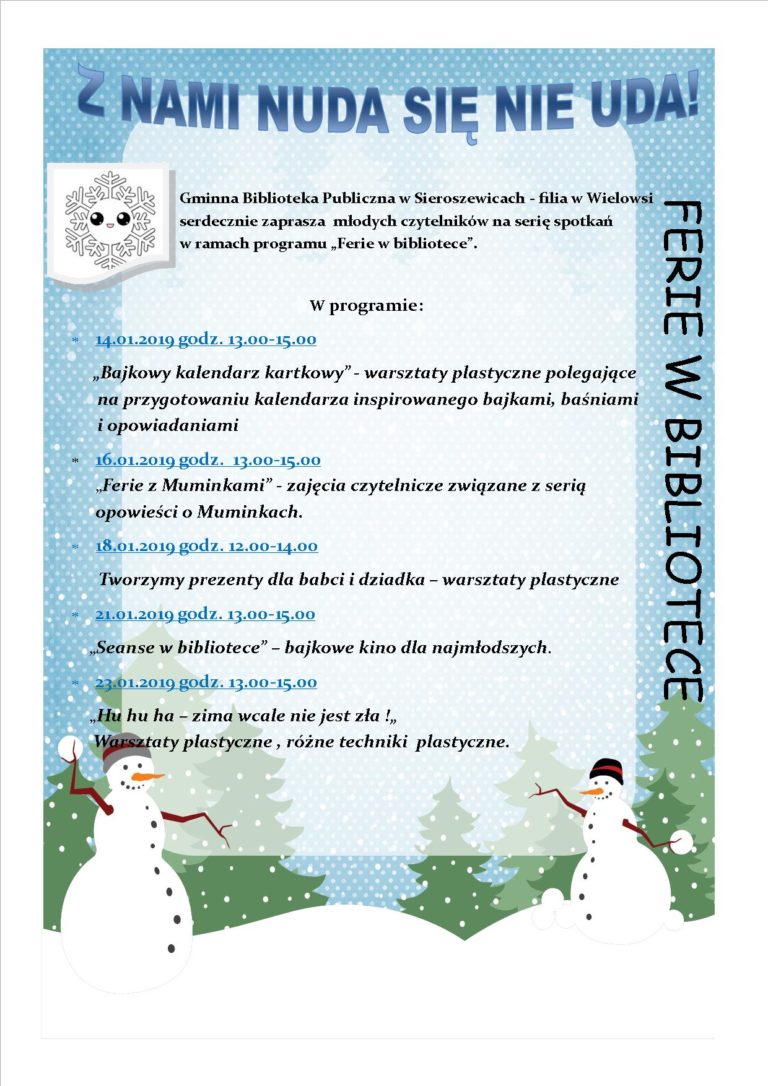 Ferie w bibliotece w Wielowsi